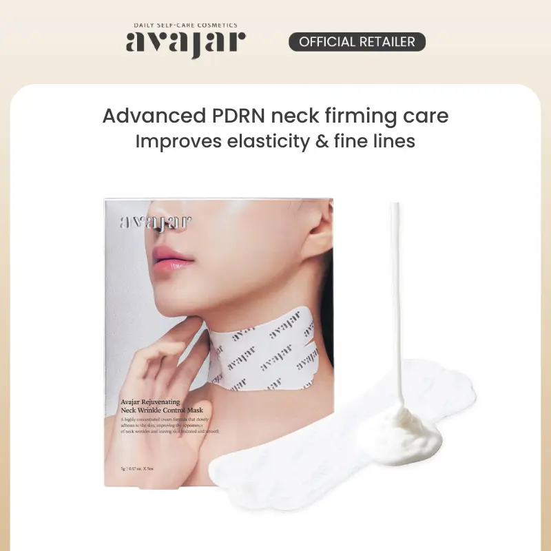 avajar Rejuvenating Neck Wrinkle Control Mask 5 Sheets | Made with PDRN, Peptides, Niacinamide & Ceramide for Firming, Lifting, Hydration & Anti-Aging Neck Care