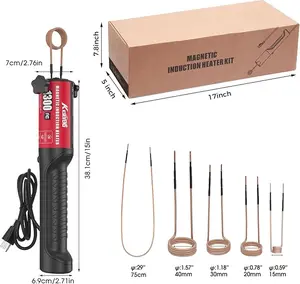 KKSEVENS 1300W Induction Heater Tool 110V Handheld Magnetic Bolt Remover with 5 Coils for Rusty Screw Removal Auto Repair Ergonomic Design LED Light ,ChristmasGift