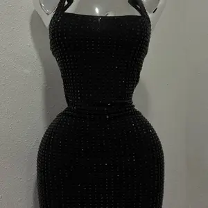 Black Rhinestone Dress