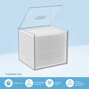CLEAN SKIN CLUB Clear Acrylic Box for Clean Towels XL (NOT Included), Container For 50 Disposable Clean Towels XL, Face Towelettes Bathroom Counter Storage, Bin for Cleansing Facial Dry Wipes