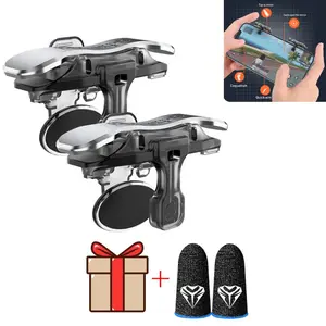 Mobile Game Trigger 6 Finger Sensitive Shoot Aim L1 R1 Keys PUBG Phone Gaming Controller Accessory with Gift Box and Finger Protectors