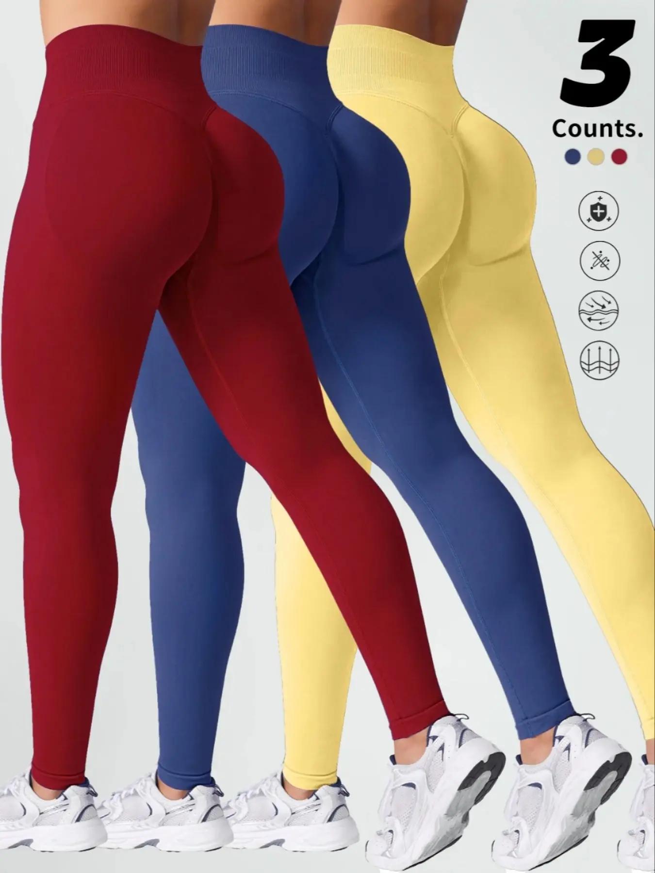 Women's High Waisted Compression Yoga Pants, Yoga Activewear, Elastic Comfort Hip Lift Design, Perfect for Gym and Daily Use, Casual Draped Style, Breathable Gym Workout Leggings, Activewear For Fitness, Fitness Clothes, High Waisted Sportswear