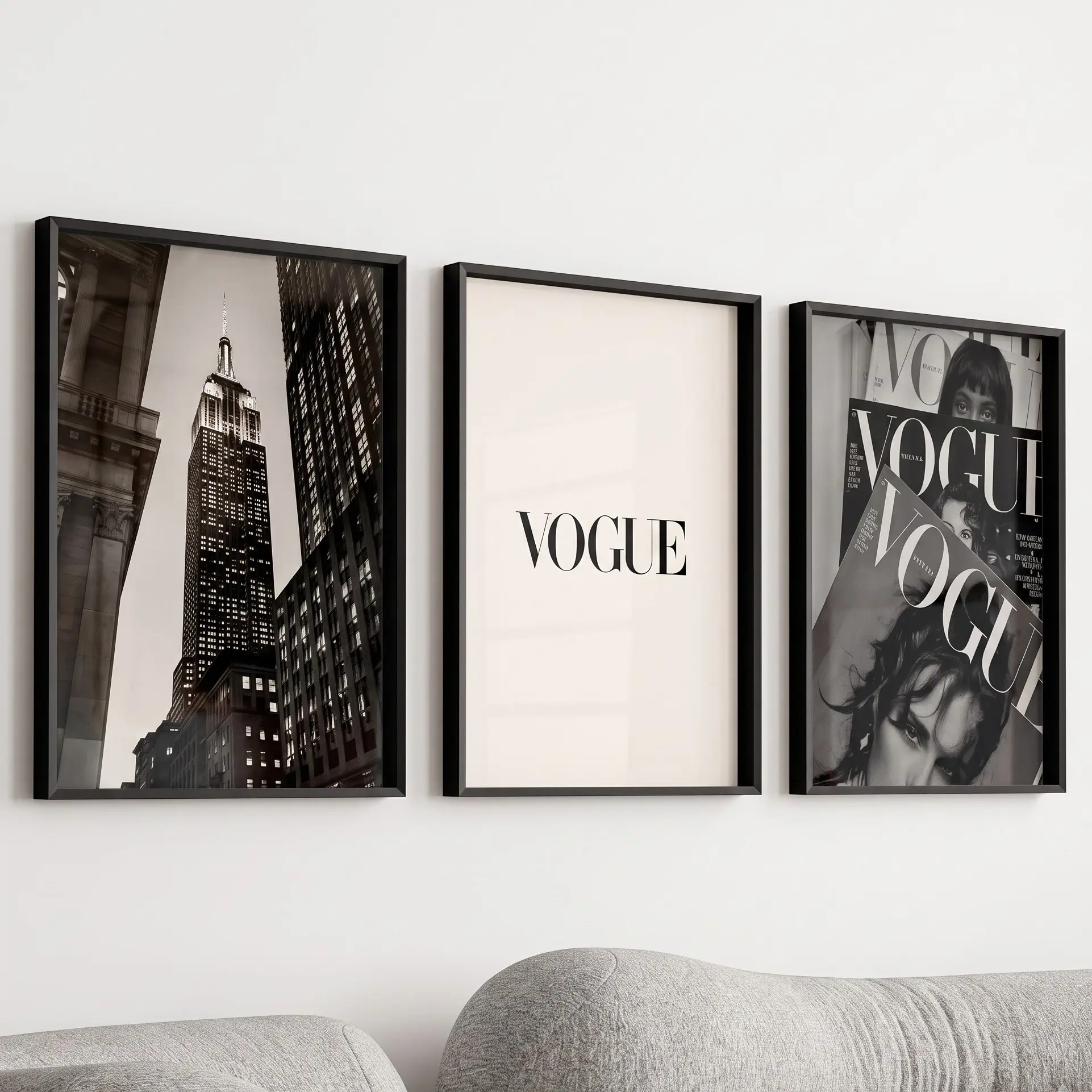 Luxury Set of 3 Wall Art Black White Trendy Wall Decor Vintage Fashion Poster Luxury Print Girly Wall Art Preppy Dorm Aesthetic