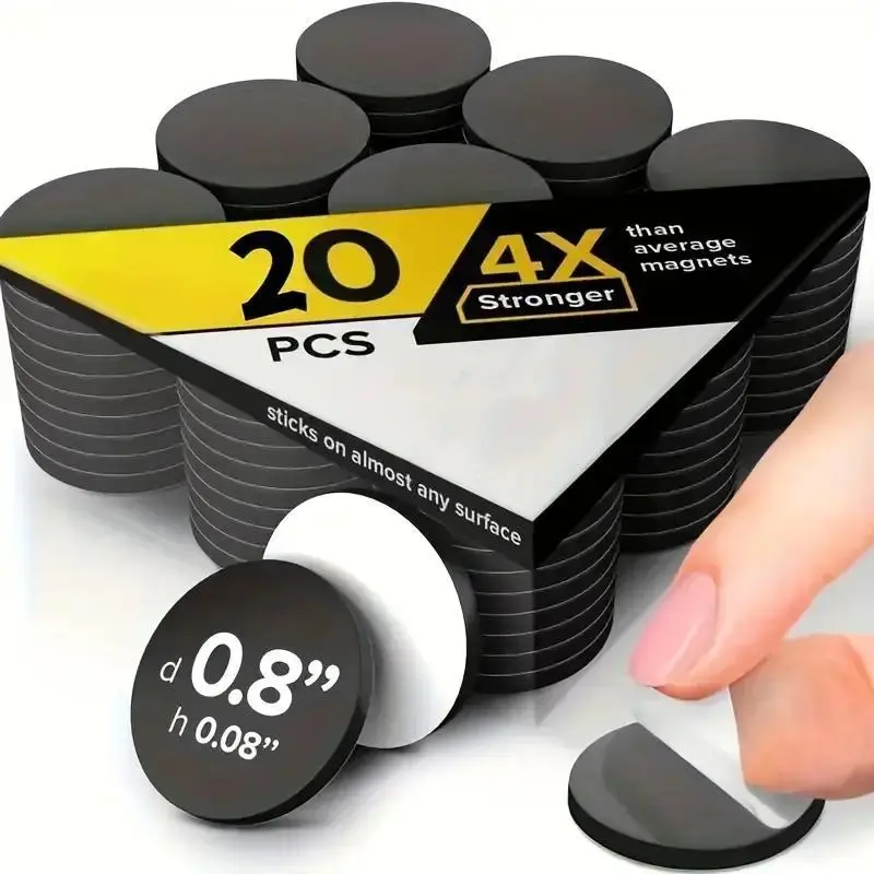 Magnetic Point Sticker, Magnetic Stickers, 20pcs Flexible Magnetic Point Sticker, Strong Adhesive Magnetic Tape for Photo, Craft and Office Use, Photo Magnets, Magnetic Item
