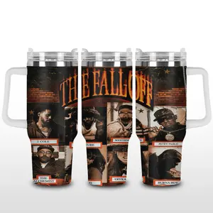 J. Cole The Fall-Off World Tour The Fall Off Album v6 Men's Stainess Steel Tumbler, The Dreamers Tumbler , Vintage Music Merch Tumbler, Retro 90s Rap Style, New Album Gift For Fans