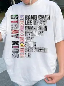Vintage Style T-Shirt, K-Pop Fan Graphic Tee, Korean Idol Street Fashion