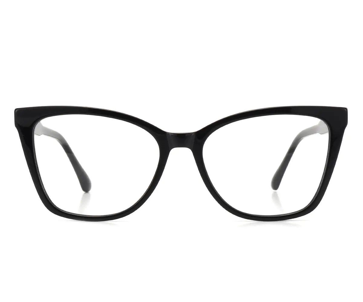 Unisex Lightweight Cat-Eye Eyeglass Frames - Composite Frame, Prescription Lens Compatible, Spring-Style Fashion Accessory for Everyday Wear, Unisex Fit, Upswept Silhouette