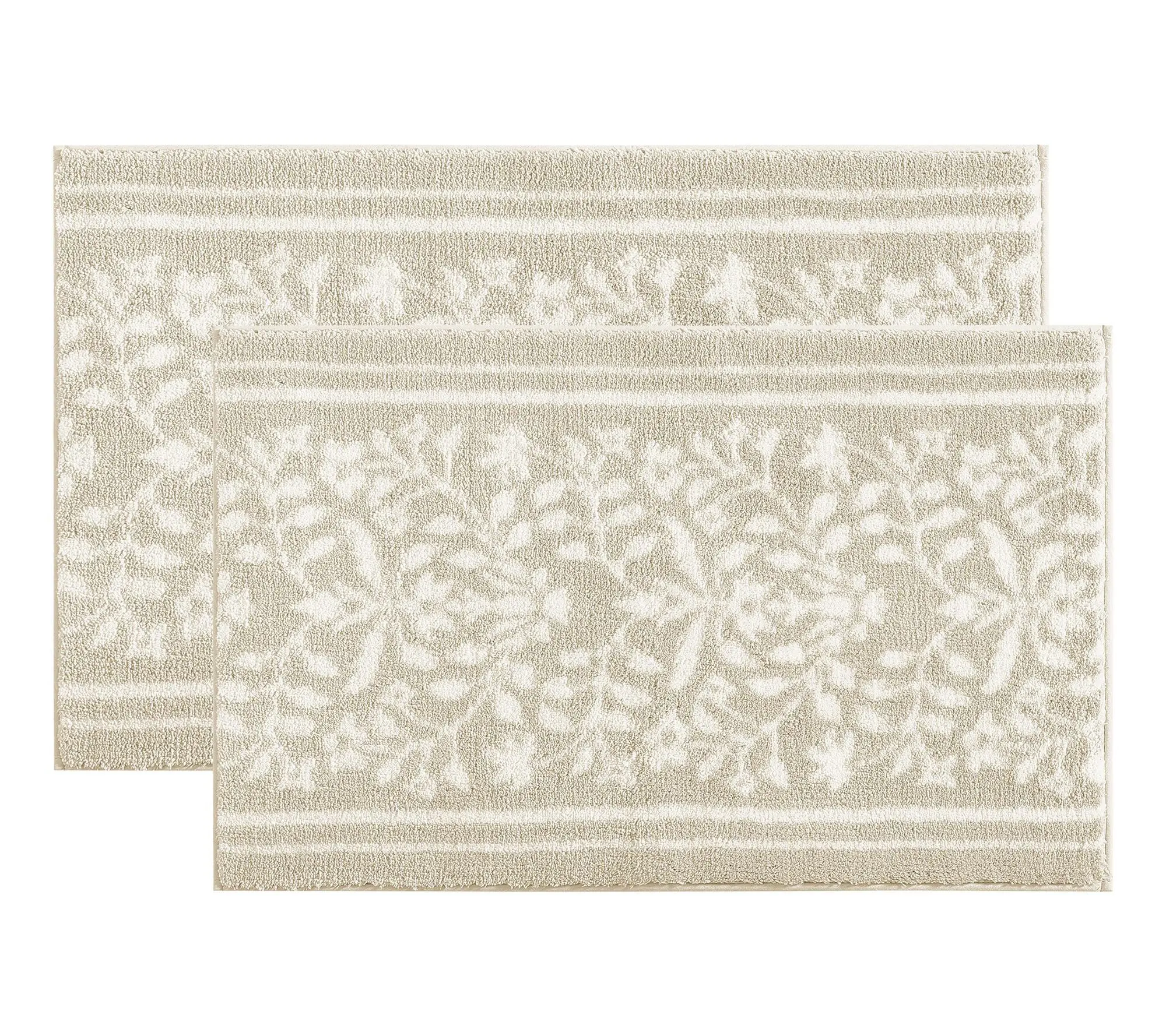 Martha Everyday Floral Vines L ight Beige 30X2 0 Bath Rug