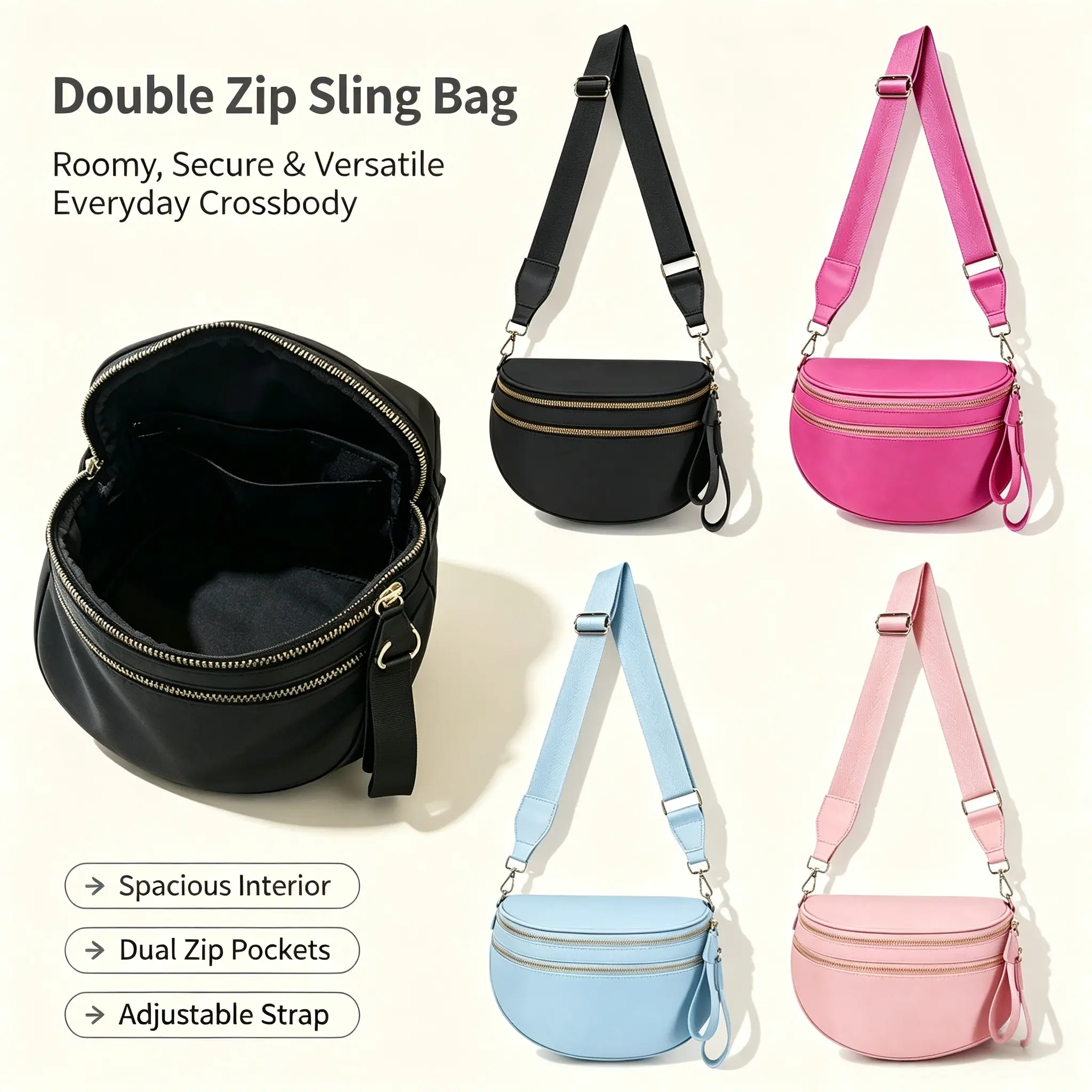 Women's Large-Capacity Shell Crossbody Shoulder Bag - Trendy, Versatile, Lightweight Sports Bag