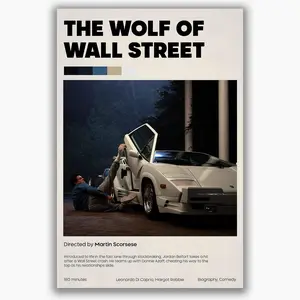 Auetrcls The Wolf of Wall Street Poster - 8"x10" to 30"x30" Lightweight Art Prints on Premium Archival Paper - New[UnFramed] Abstract Face Design Modern Home Decor Room Wall Art Decoration