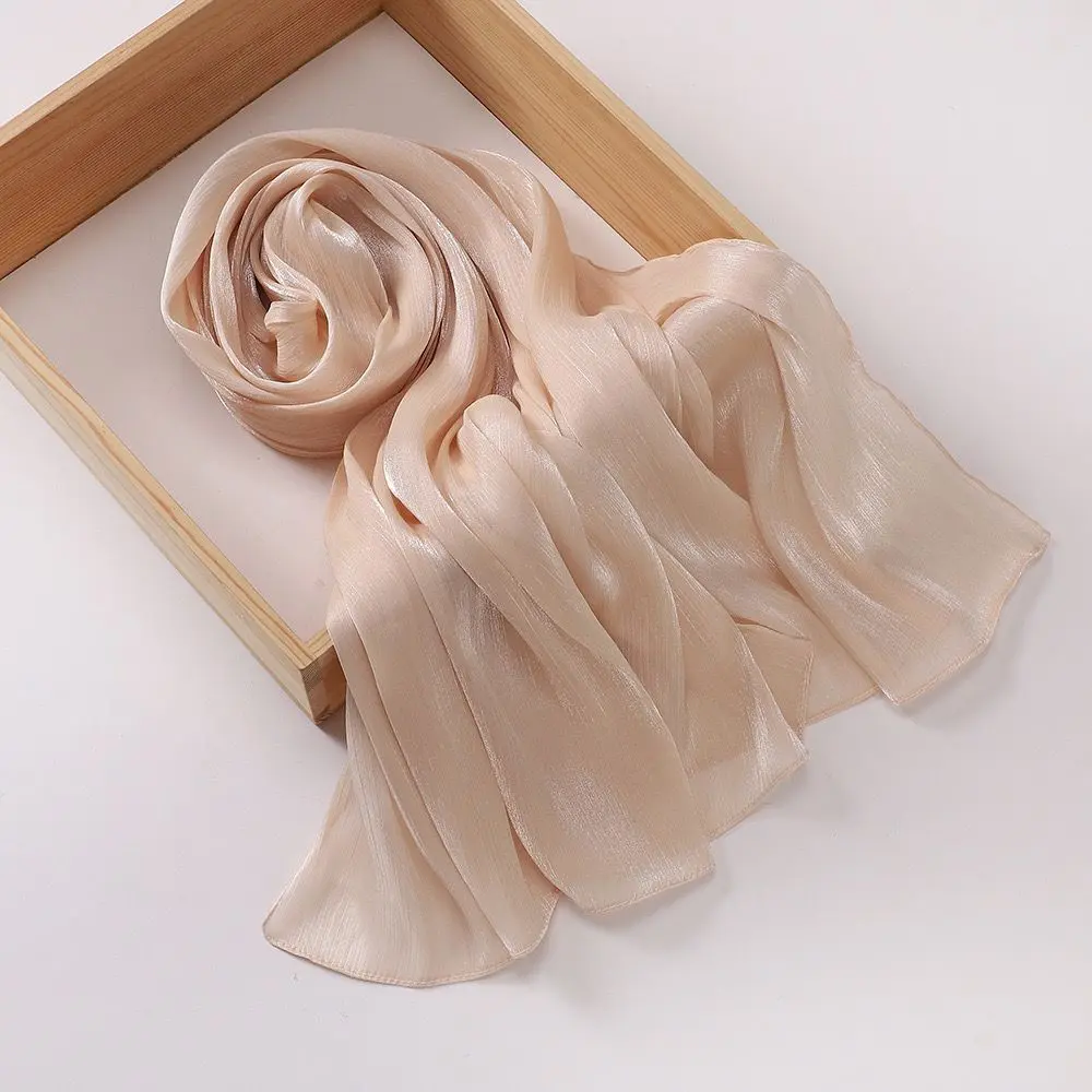 Scarf Soft Silk Style Headcloth Scarf Travel Retro Style Headscarf Solid Color