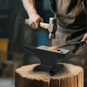 45lbs Heavy Duty Cast Steel Anvil - 4-Bolt Fixation Base, High Rebound, Single Angle Design, Smooth Cut Surface for DIY Metalworking Projects