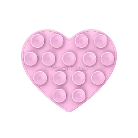 Velvet Caviar Pink Sugar Heart MagSafe MightyGrip Magnetic Secure Smartphone Holder - High Suction Phone Accessory for iPhone Users, Shiny Stick Phone Mount/Strap for Content Creation