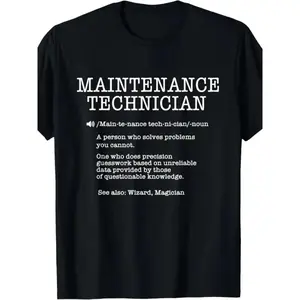 Cotton Maintenance Technician Handyman TShirt Soft Breathable Casual Round Neck Tee Graphic Print Unisex Suitable for Men and Women Machine Washable Workwear Gift