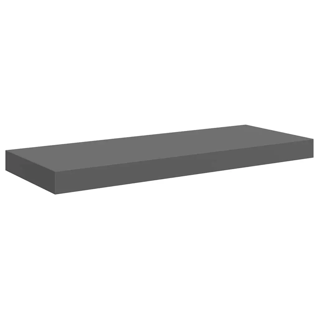 vidaXL Wall Shelf, Floating Shelf, Display Shelf, Wall Mounted Shelf for Book Photo Frame Trophy Planter Pot Decorations, Modern, High Gloss Gray 323790