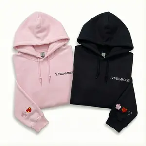 Custom Embroidered  Roman Numeral Hoodie, Personalized Date Embroidery for Couple, Anniversary Gift, Valentine Day