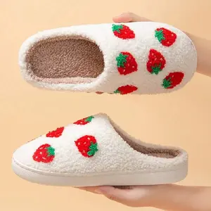 Cute and comfortable bedroom slippers, home slippers, plush slippers, indoor and outdoor slippers, cute strawberry slippers Footwear Women