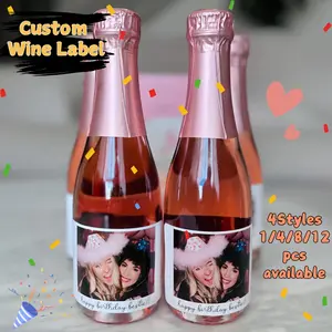 Personalized Photo Text Wine Bottle Label Stickers, Customized Beer, Wine, Champagne Bottle Stickers, Creative Party Decorations, Party Favors, Suitable for Birthdays, Birthday Party Gifts, Engagement, Wedding, Anniversary Gifts, Couple Gifts