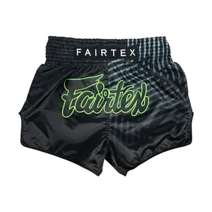 Fairtex BS1924 Racer Black Slim Cut Muay Thai Boxing Shorts