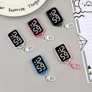 Mini Square LED Digital Keychain Watch, Portable Backpack Pocket Clock, Compact Timepiece for Daily Use, Stylish and Functional Accessory, Compact Size