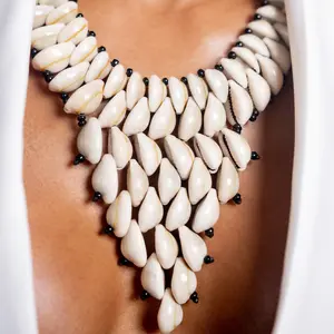 Awa Cowrie Bib Necklace