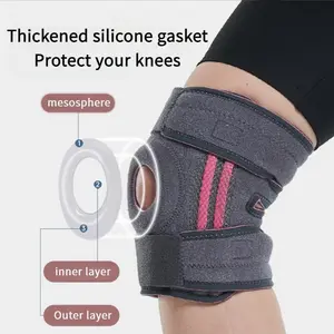 Knee Support Braces for Men and Women Adjustable Compression Sleeves with Reinforced Stability Ring Patellar Belt Patella Band Suitable for Running Exercising Lifting Weights