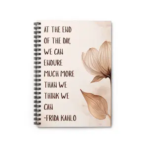 Frida Kahlo Quote Floral Notebook | Spiral Ruled Journal