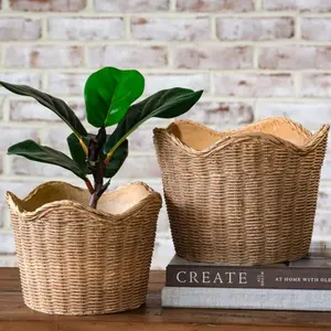 Basket Weave Cement Planter