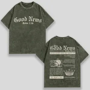 JESUS IS KING! Christian Washed T-Shirt, Jesus Redemption Costume, Christian Gospel Eternal Life--Available Now,JESUS SAVES!  READ ALL ABOUT IT! 230g Gradient Tee，260g Sweatshirt，270g Drawstring Hoodie，400g Washed Hoodie