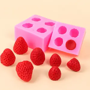 1pc 3D Strawberry Silicone Candle Mold, 3D Silicone Resin Mold, Simulated Fruit Mold, Candle Soap Mold Clay Mold For DIY, Handmade Gifts
