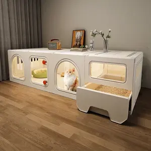 【Christmas Gift】Cat Villa Cage with Private Litter Area – Spacious Modular Cat House Designed for Comfort, Enrichment, and Easy Daily Care