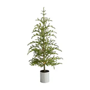 Nearly Natural 5.5-ft Pine Christmas Tree w/Planter w/Lights