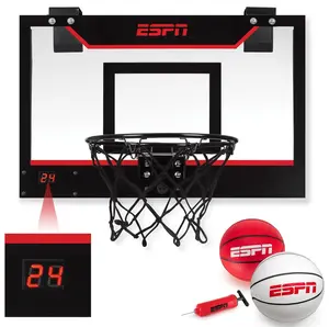 ESPN Mini Basketball Hoop, Over The Door Basketball Hoop with Electronic Scoreboard, Includes 2 Mini Basketballs and Pump