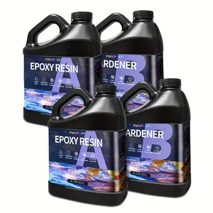 FUNEPOXY Table Top Epoxy Resin Kit, Clear Table Top Epoxy Resin, Self-Leveling, No Bubbles, Coating And Casting Resin Kit with Resin Mixer for Art Craft DIY, Wood, Tumblers, Jewelry Making, Molds, Bar & Surface Coat, Gifts