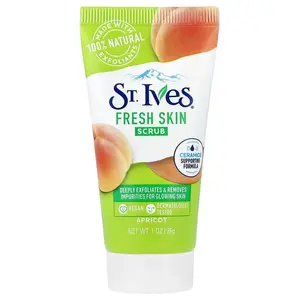 St. Ives Fresh Skin Scrub Apricot 1 oz 28 g Travel Size Vegan Dermatologist Tested Natural Exfoliants
