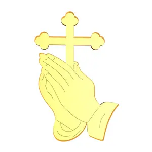 Set of 5 Praying Cross Acrylic Cake Toppers for Children’s Birthdays (Boys & Girls)