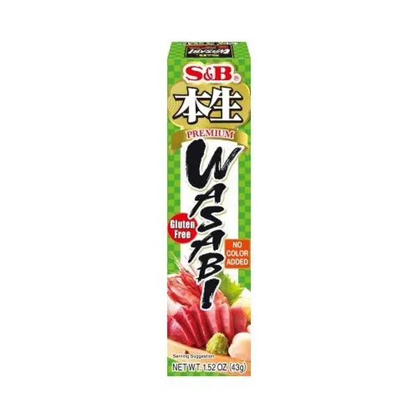 S&B Premium Wasabi Paste - 43g, Spicy, Ambient, Made with Water, Food Starch Modified, Sorbitol, Sugar, Rice Bran Oil, Salt, Natural Flavor, Citric Acid, Xanthan Gum, Wasabi, Food Starch Modified, Sorbitol, Sugar, Rice Bran Oil, Salt, Water, Natural Flavo