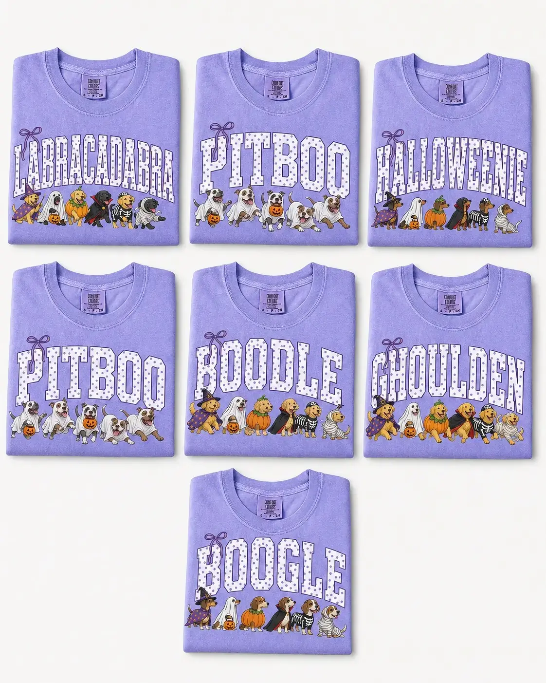 Comfort Colors 30+ Dog Breeds Halloween Shirt, Funny Dog Mom Tee, Labrador Golden Dachshund Poodle Halloween Shirt, Spooky Season Gift, Vintage Dog Witch Hat Shirt, Pumpkin Trick or Treat Ghost Tee, Spooky Dog Shirt, Dog Mom and Dog Lover Gift
