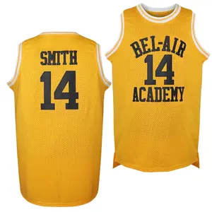 90s Bel Air College Fresh Prince # 14 Men's and Women's Jersey Theme Party Unisex Basketball Jersey 100% Polyester SportswearRAIMENTRY