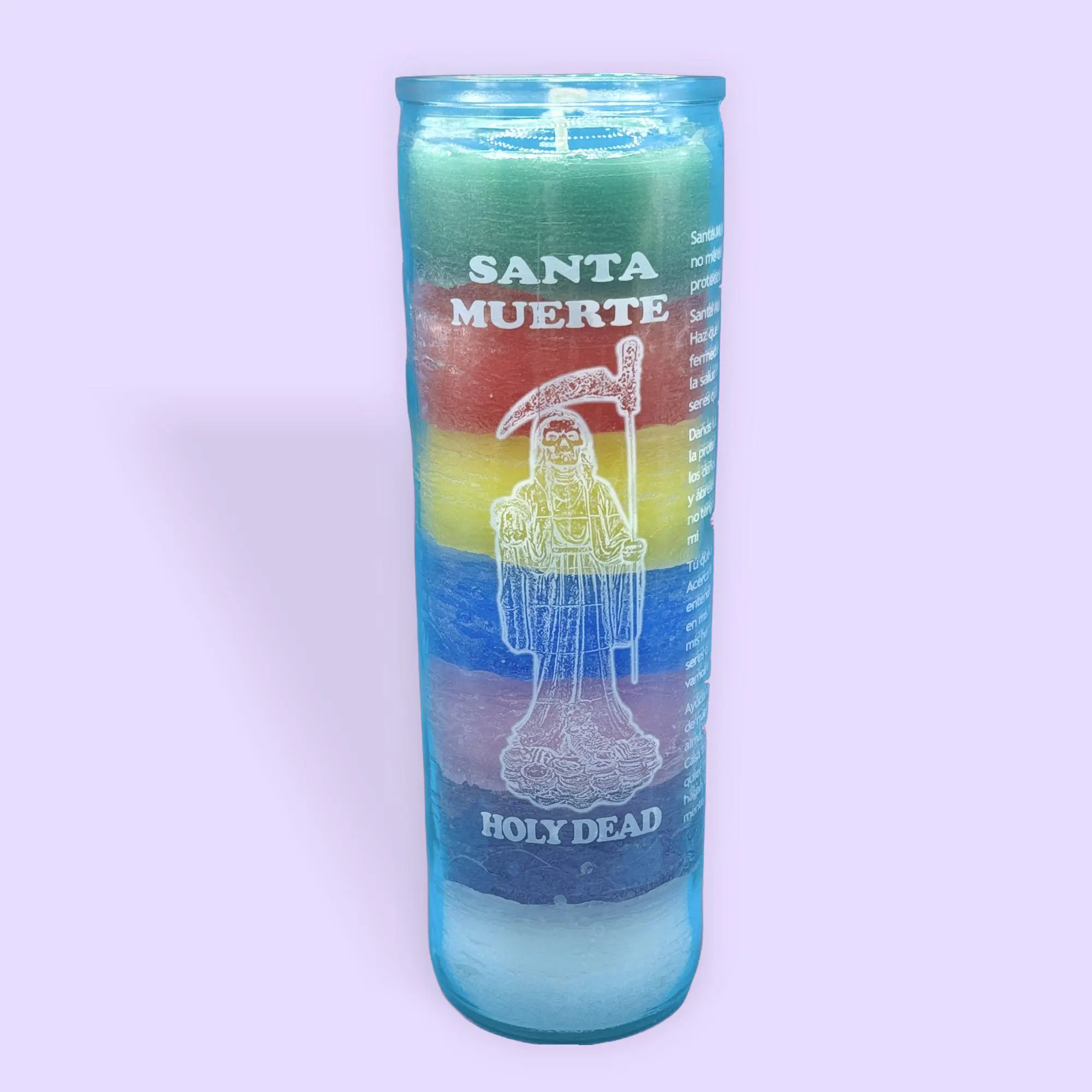 Santa Muerte Complete Life Path 7-Power Candle, Candle Gift for Altar, Home Apothecary Room Decor for Peace of Mind