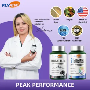 Flynew Shilajit Ultra & 21 All-in-One Vitamins Bundle - 120 Capsules with 85+ Trace Minerals & Pure Himalayan Organic Resin for Optimal Health Support - Fitness, Healthcare