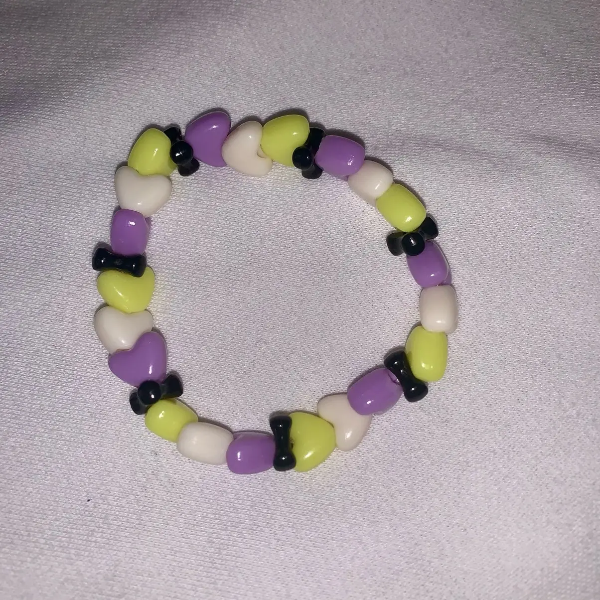 Non-Binary Heart Beaded Bracelet