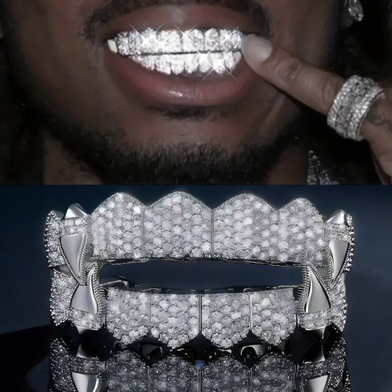 2pcs/ sets of hip-hop tooth braces, 16-tooth upper and lower braces, dental and oral punk braces, for makeup performers, jewelry