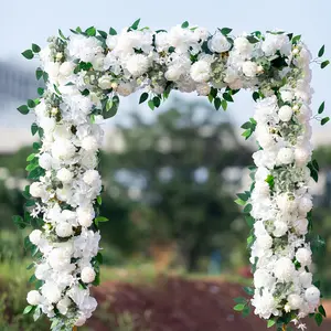 Artificial Peony & Rose Flower Garland Decor, Decor Floral Arrangement for Wedding Arch Background, DIY Wedding Wall Decor Supplies with Plastic Foliage, Party Event Decor Outdoor Decor Garden Decor, Fake Flower, Artificial Flowers