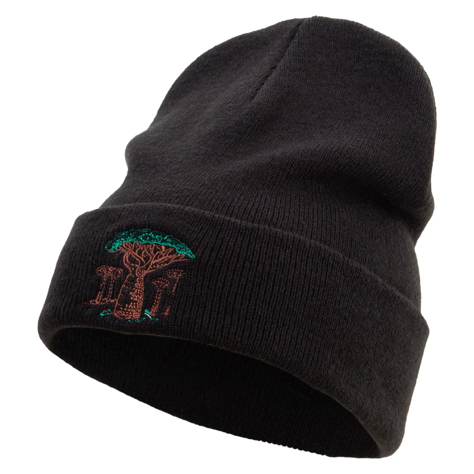 Baobabs African Tree Embroidered Big Size Acrylic Long Beanies