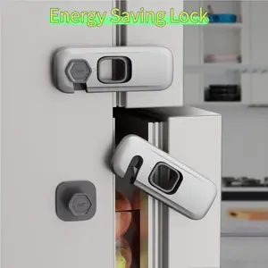 5-Pack Energy Saving Refrigerator Lock | No-Tool Adhesive Fridge Lock | Prevents Cold Air Loss for Fridge, Oven, Cabinets