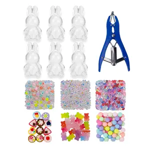 DIY Handmade Stress Ball Set, Stress Relief Fidget, Stress Relief Fidgeting, Candy Series, Includes 6 Accessories, 6 Transparent Bunny Shape Balls, Gift for Children, Graduation, Craft Kit