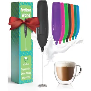 Frother Wand - Lightweight Milk Frother & Drink Mixer Handheld, Matcha Whisk for Creamy Cappuccinos, Black Coffee Mixer Wand & Blender Stirrer