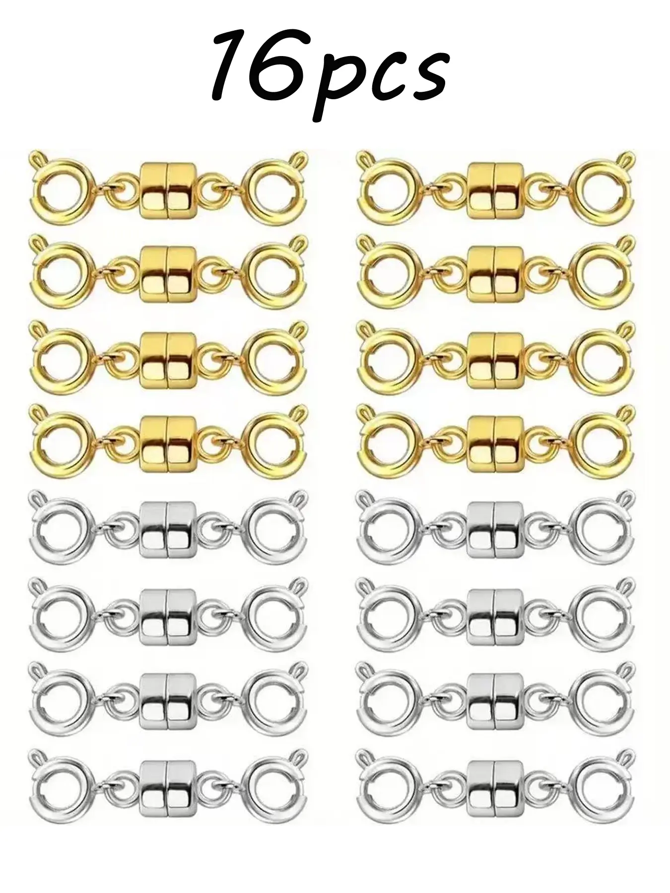 16pcs Magnetic Necklace Clasps And Closures With Lobster Clasp 14K Gold Plated And Silver Plated Magnet Jewelry Clasps Converters For Bracelet Necklaces Chain Metal Clasp Metal Accessories Diy Jewelry Accessories