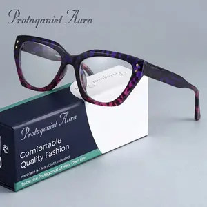 Protagonist Aura Chic Gradient Cat Eye Reading Glasses Black to Green to Yellow Frame, Ultra Light And Durable, Elevate Any Outfit